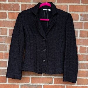 EUC Sz 4 Apt. 9 Textured Black Blazer